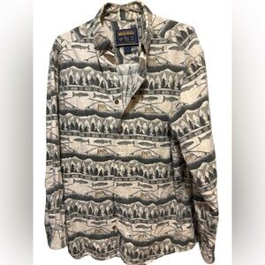 Woolrich Men's size Large Fly Fishing button down‎ shirt